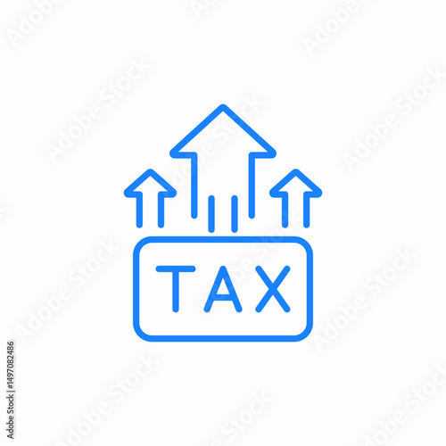 tax increase icon sign vector