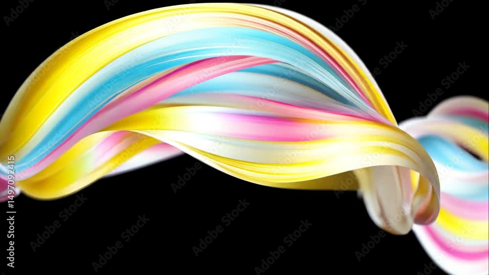 Abstract Dynamic Fluid Sculpture in Vibrant Colors and Patterns Abstract Dynamic Fluid Sculpture in Vibrant Colors and Patterns