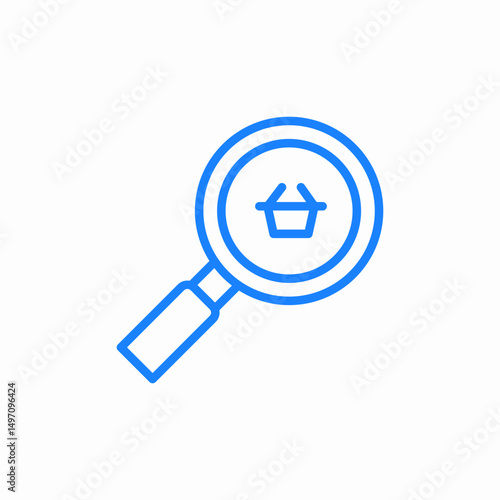 inspect shopping basket icon sign vector