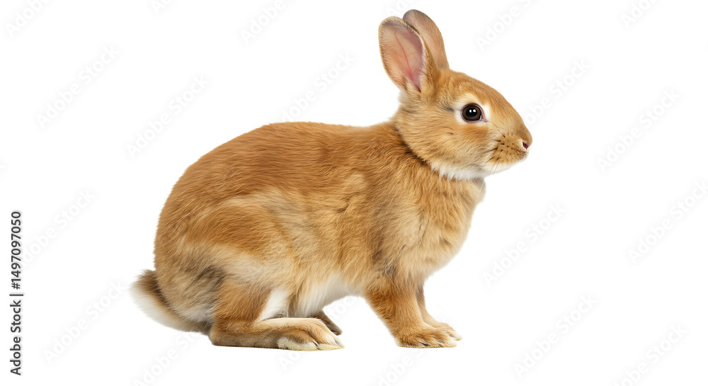Obraz premium Ginger Rabbit Profile Alert Expression and Soft Fur Texture
