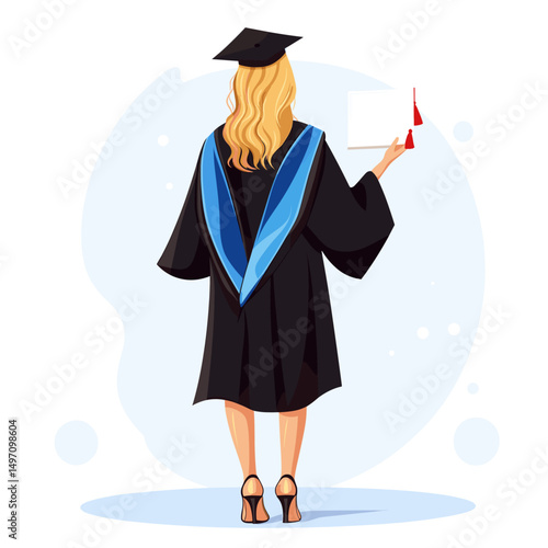 Graduation celebration with diploma and certificate
