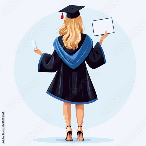 Graduation celebration with diploma and certificate