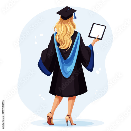 Graduation celebration with diploma and certificate