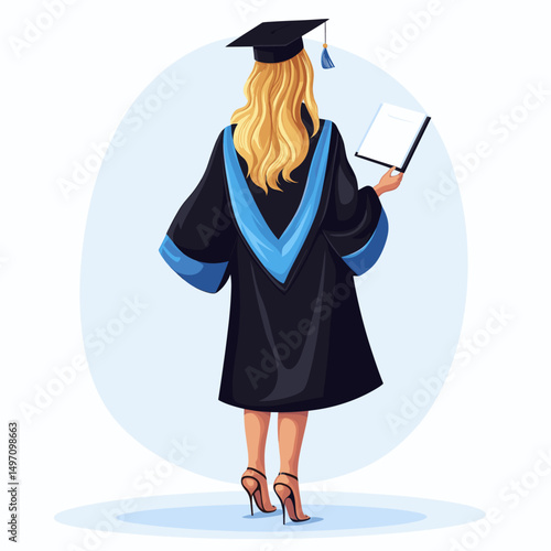Graduation celebration with diploma and certificate