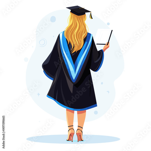 Graduation celebration with diploma and certificate