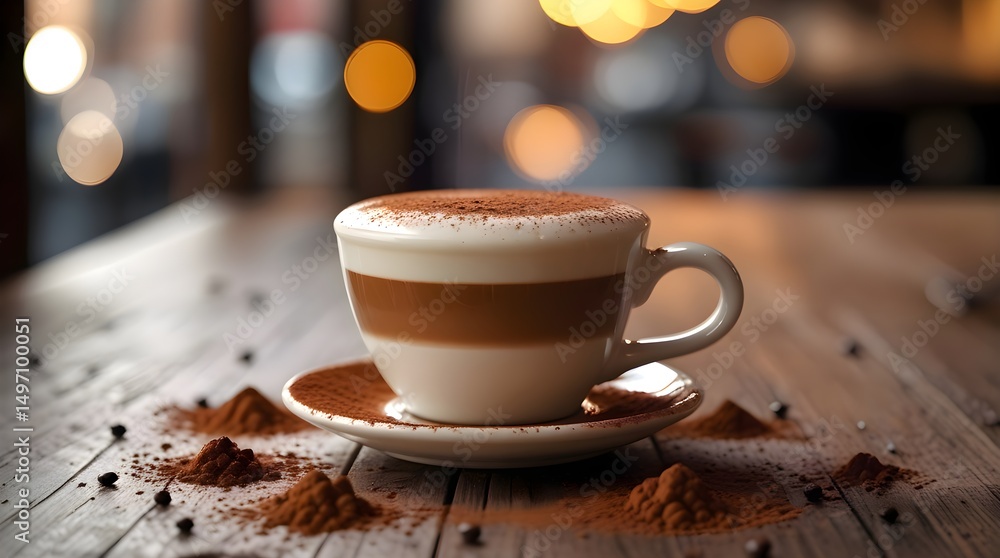 Fototapeta premium Cappuccino with Cocoa Dust