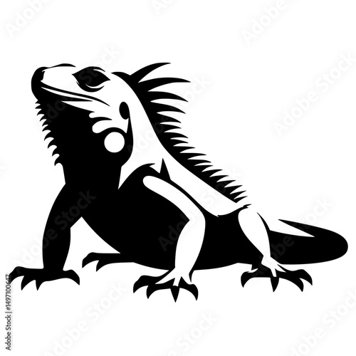 Silhouette of an iguana
