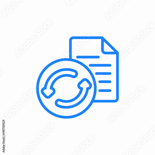 refresh document icon sign vector
