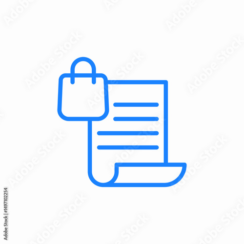 shopping bill icon sign vector