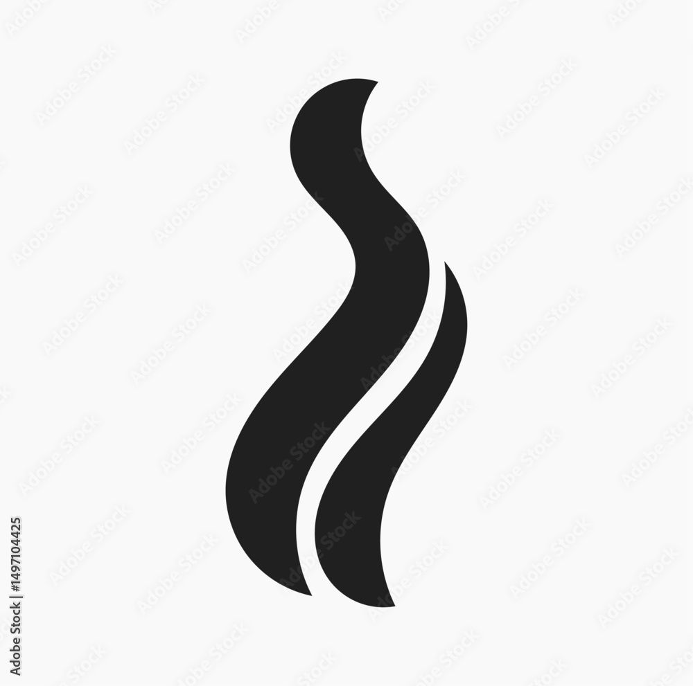 Steam or smoke symbol. Wave shape icon. Vector illustration.