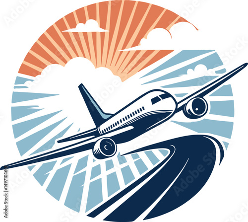 Airplane logo vector illustration.