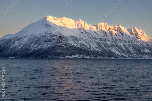 Wallpaper Mural Mountains with snow in sunrise, Hamnvik, Norway Torontodigital.ca