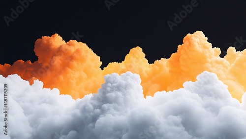Orange Cloudscape with Dark Background.