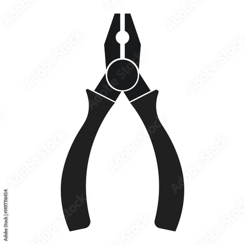 Silhouette of Pliers Tool Icon Isolated on White Background – Vector Illustration