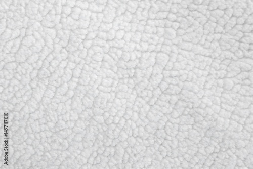 Close Up Texture of White Soft Fleece Fabric Material
