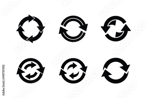 sync icon silhouette vector illustration