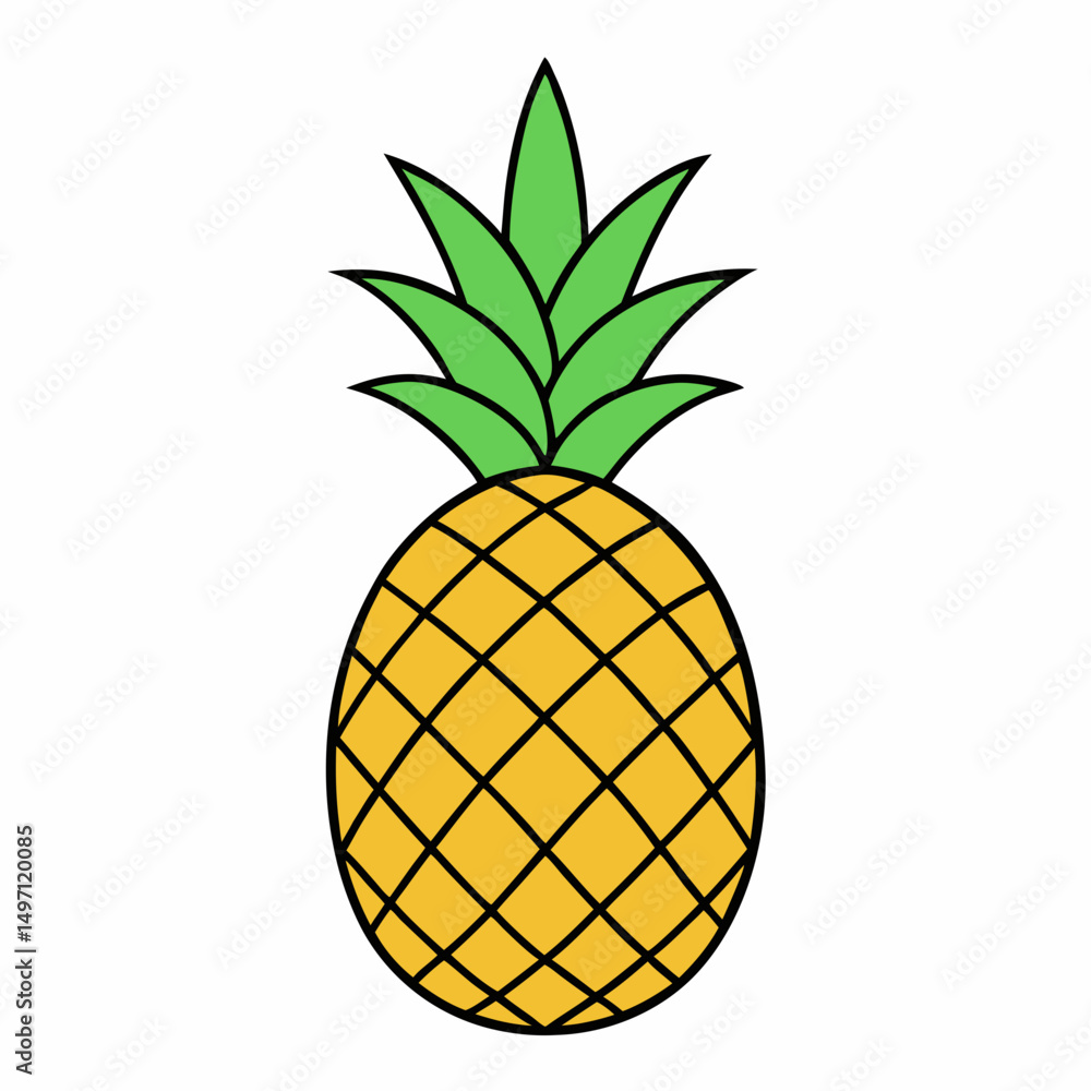 Obraz premium pineapple on white