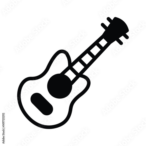 Modern glyph icon of guitar for entertainment
