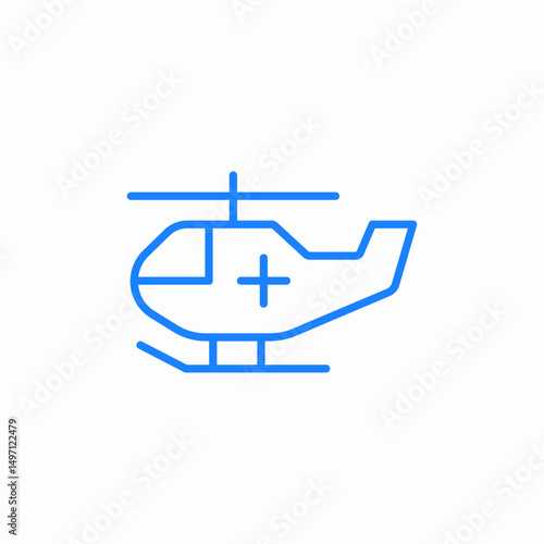 medical helicopter icon sign vector