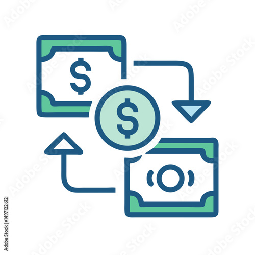 Deposit Money Transfer Icon – Banking and Financial Transaction Symbol