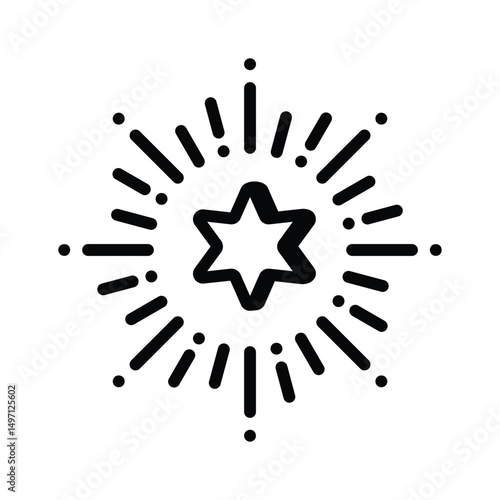 Trendy glyph icon showing celebration fireworks