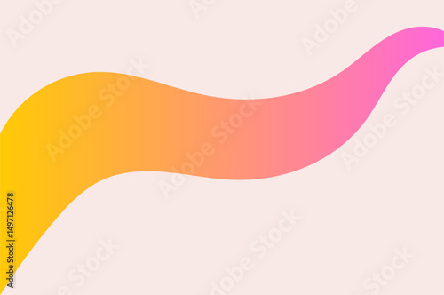 Obraz na płótnie Magical colorful yellow and pink gradient long wave banner background. Fantasy concept. Vector illustration. w salonie
