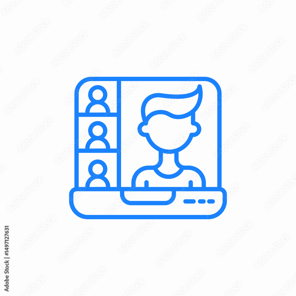 team online meeting icon sign vector team online meeting icon sign vector