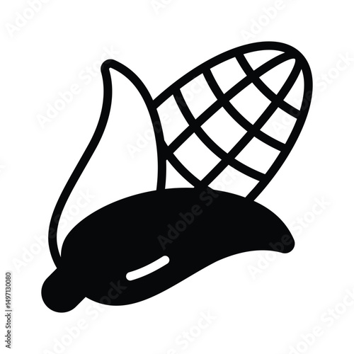 Easy to edit glyph icon of harvested corn