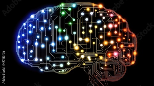 Illuminated brain circuitry, showcasing neural pathways and connections