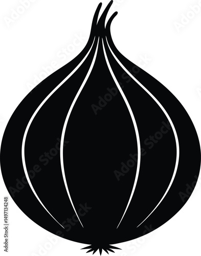 Onion silhouette vector illustration
