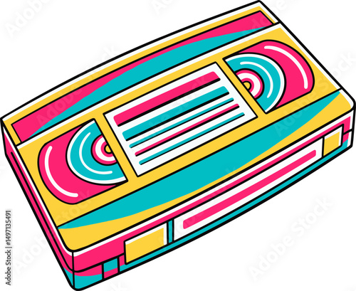 vintage video recorder vector illustration