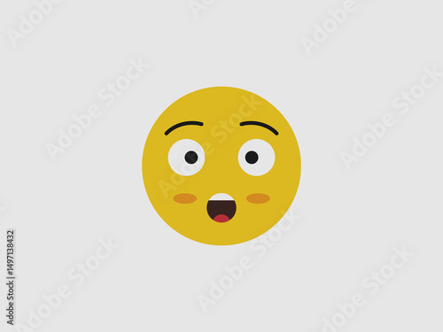 A classic yellow emoji face with wide open eyes