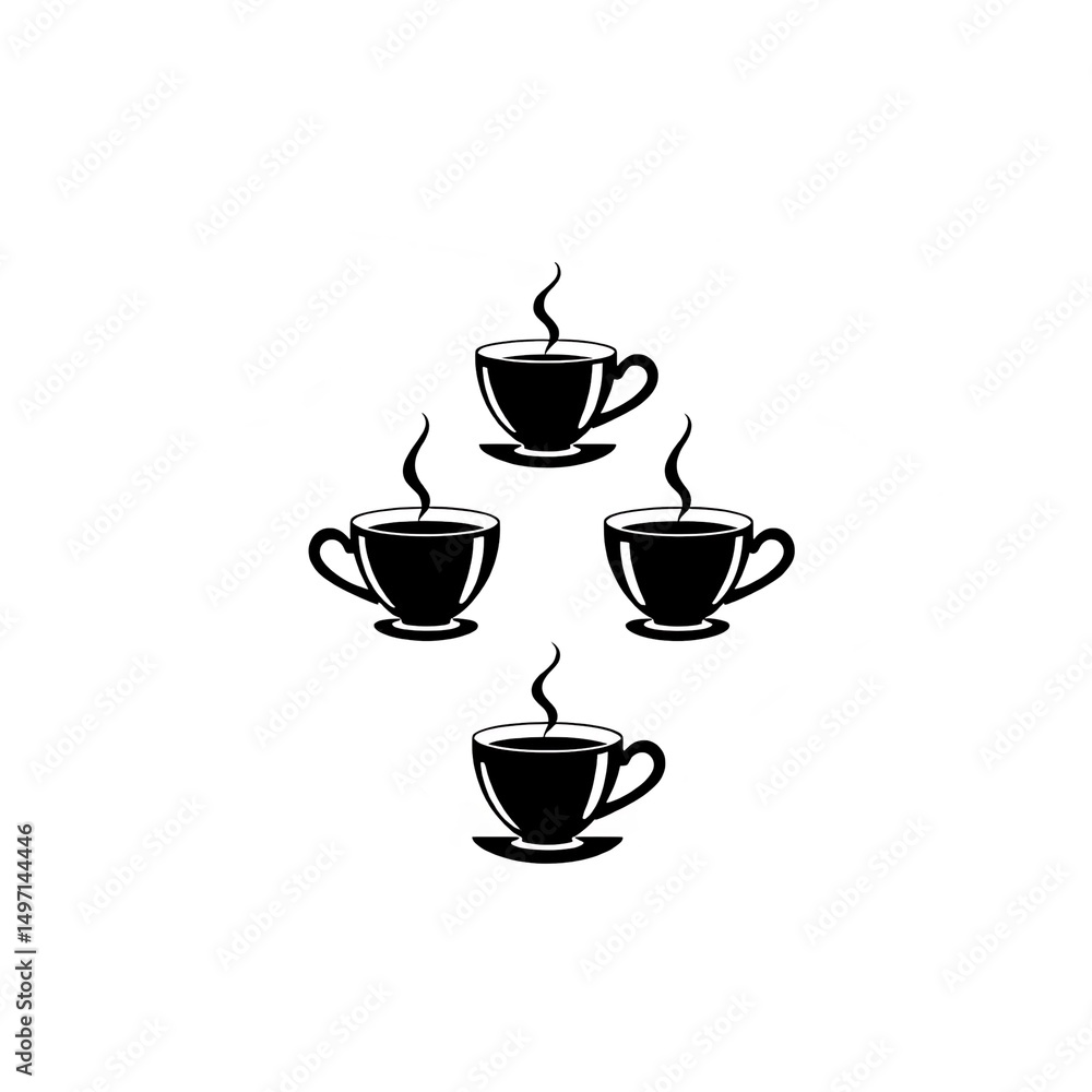 Obraz premium Black and White Tea Cup