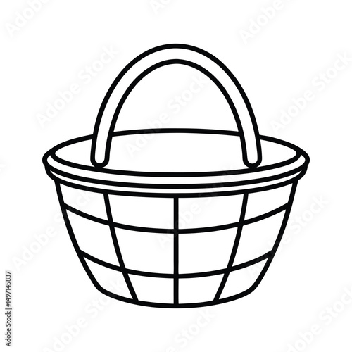 empty basket isolated on white