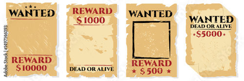 Wanted Poster, Dead or Alive,Reward,Western Vector