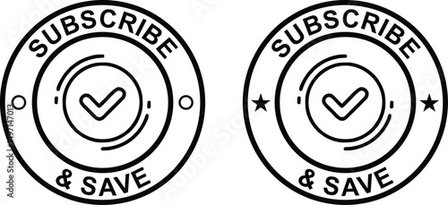Subscribe and Save Vector Label