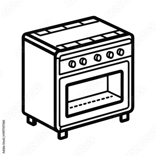 modern oven line art vector