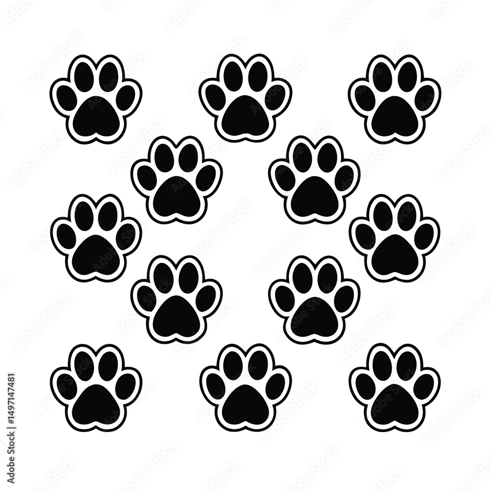 Fototapeta premium paw print icons