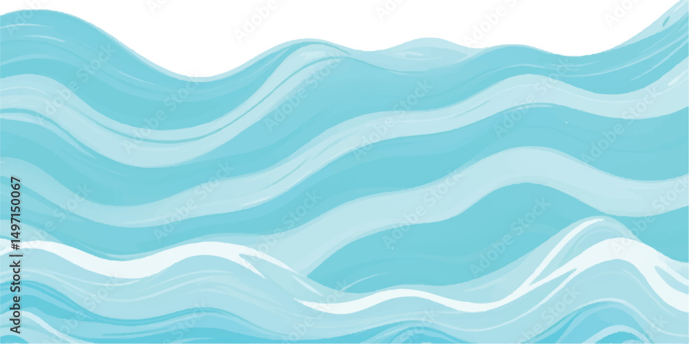 Fototapeta premium Tranquil watercolor sea texture featuring light blue and green hues. Hand-painted abstract art perfect for backgrounds, invitations, and creative projects. 