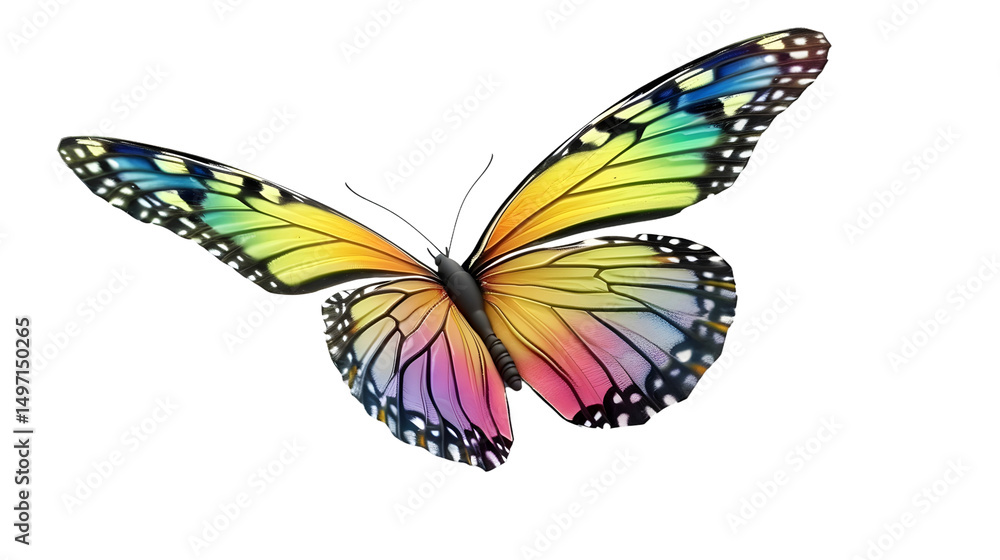 Obraz premium Colorful butterflies on a white background PNG