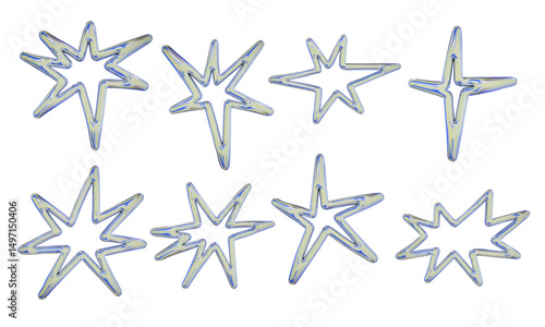 Chrome Starburst and Outline Symbol Pack. A chrome starburst and outline symbol pack featuring spiky jagged and geometric frames in reflective metallic style and more. Perfect for visual accents logos