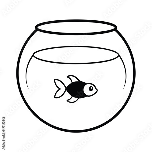 vector art fish bowl silhouette