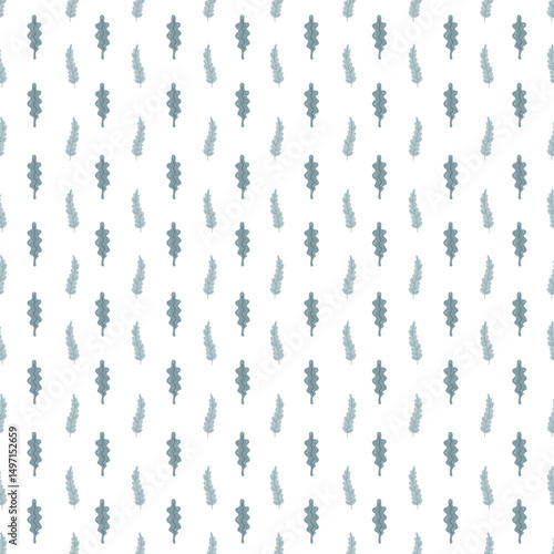Cute seaweeds seamless pattern. Adorable sea hand drawn vector design in flat style