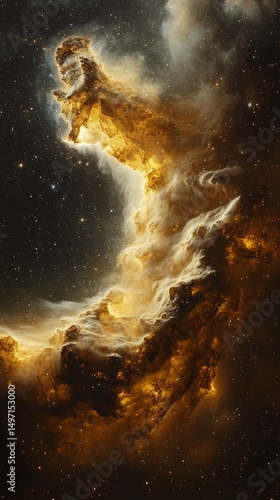 Space nebula with bright colors and stars. Background for scientific and educational materials.