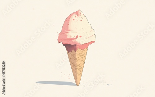 Strawberry Ice Cream Cone.