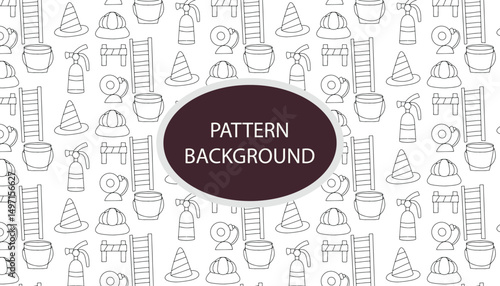 Line art hydrant, fire fighter element doodles. Vector baby illustration in scandinavian simple hand-drawn style. The limited palette is ideal for printing on kids clothes, digital paper. pattern