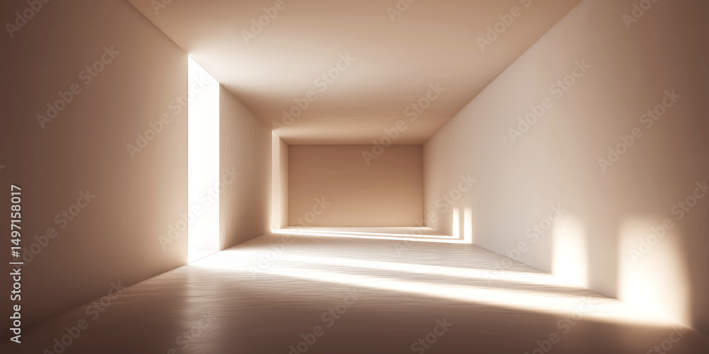 minimal room with natural light and beige tone minimal room with natural light and beige tone