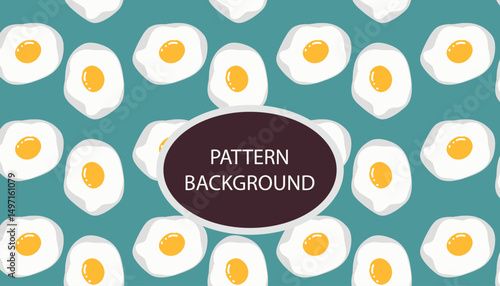 Popular egg fried pattern background design. textile egg