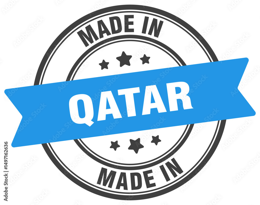 Fototapeta premium Made in Qatar round sign. Made in Qatar stamp.