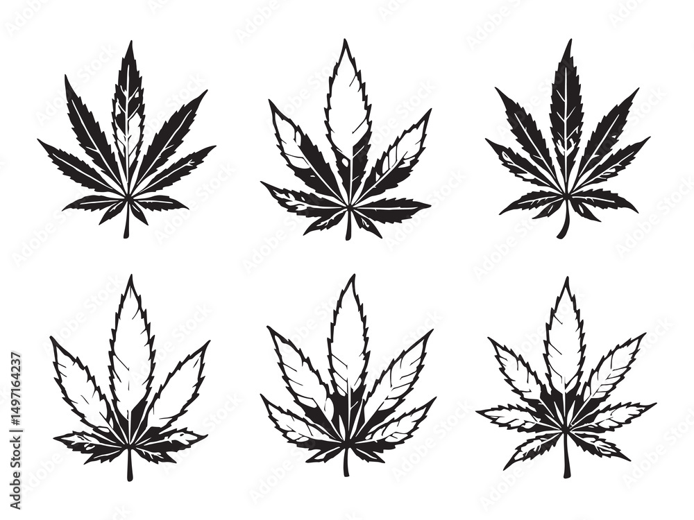 Fototapeta premium Simple Cannabis Outline